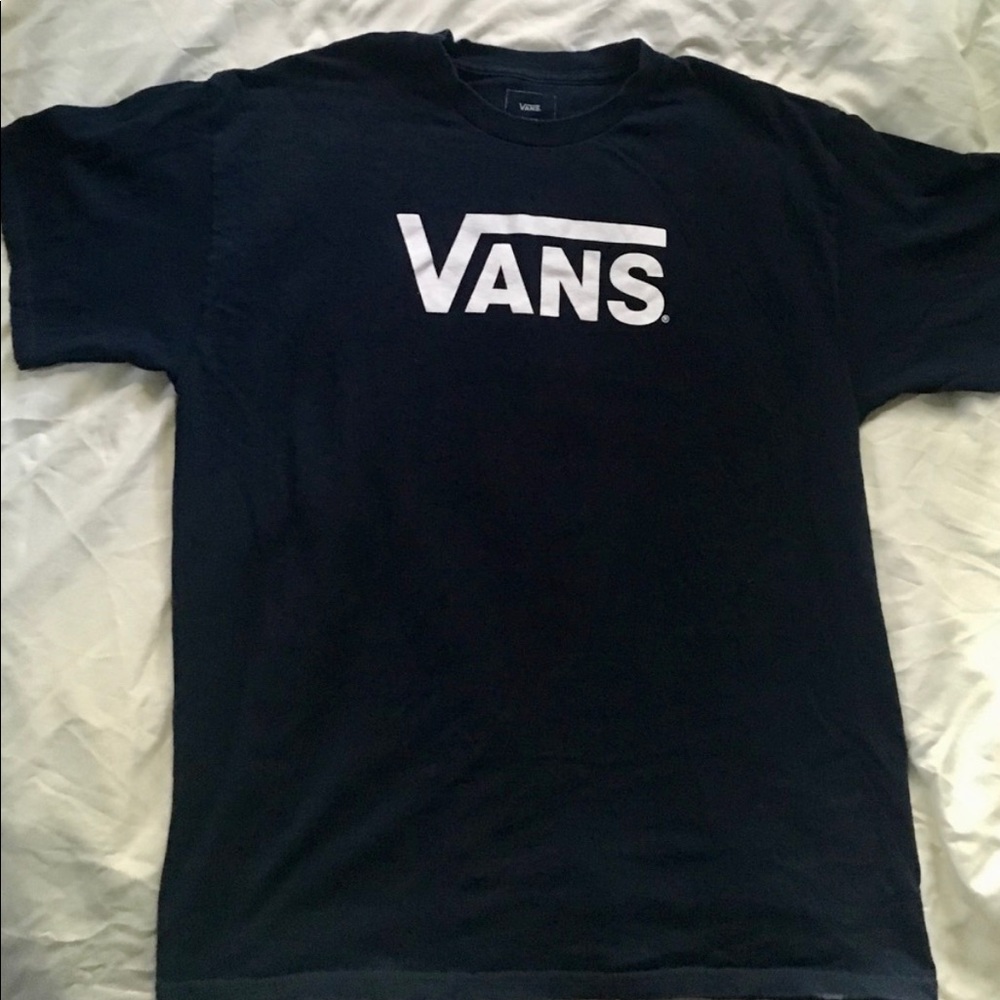 >💙DARK BLUE  (NAVY) CLASSIC T-SHIRT FRONT WHITE LOGO 100% COTTON BRAND NEW VANS